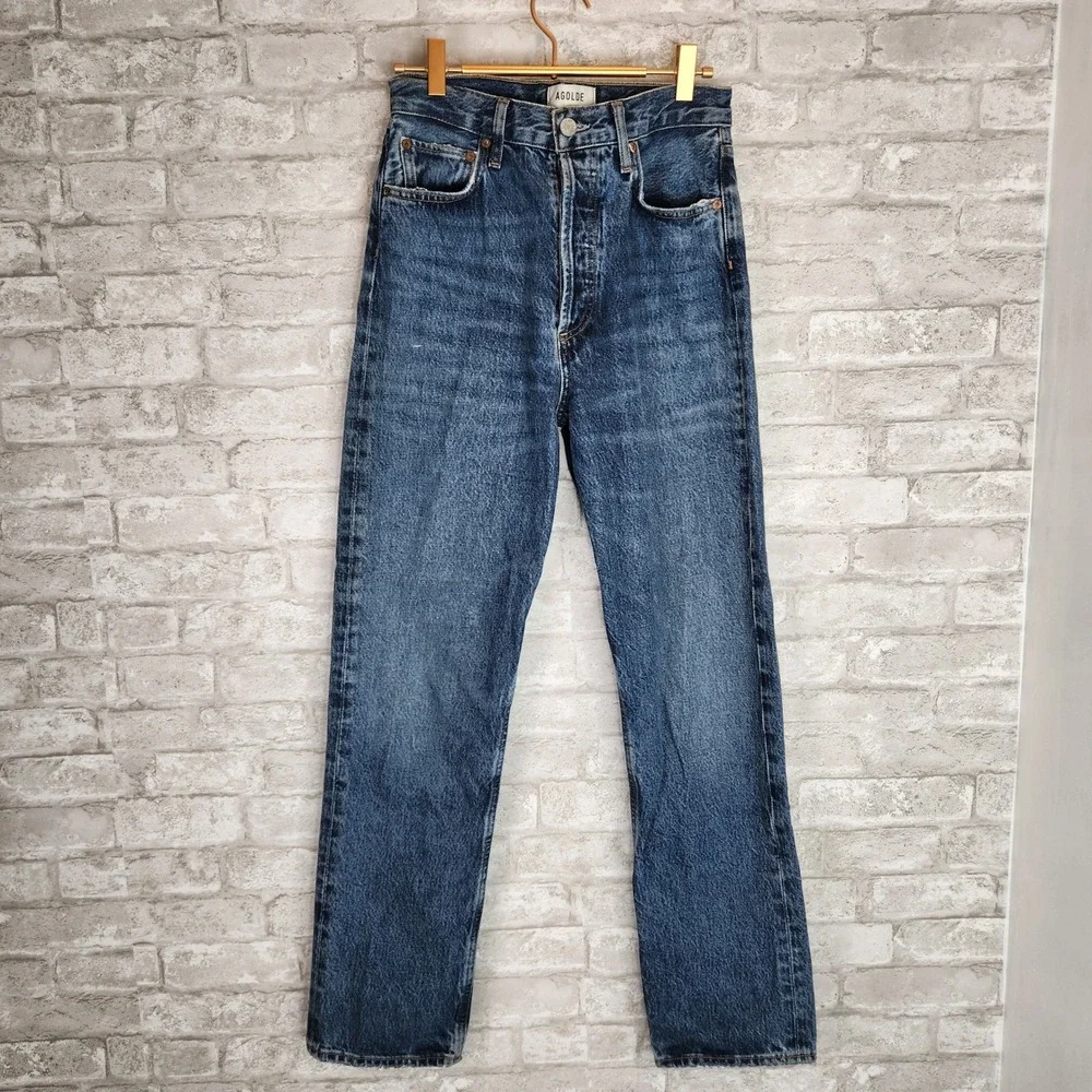 AGOLDE Jeans 90s Pinch Waist High Rise Organic Cotton Blue Denim 25